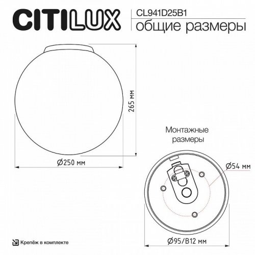 Настенно-потолочный светильник Citilux Ron CL941D25B1