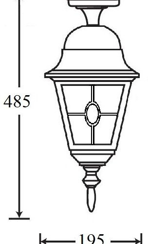 Потолочный светильник уличный Oasis Light QUADRO M lead GLASS 79905MAlgY Bl