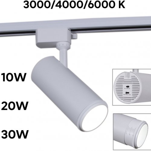 Трековый светильник Reluce 06650-9.3-LED10/20/30W CCT WT