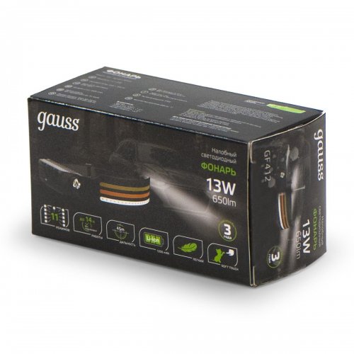 Налобный светодиодный фонарь Gauss аккумуляторный 340х30 330 лм GF412