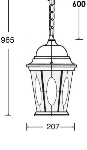 Уличный светильник подвесной Oasis Light ASTORIA 2 91405M Gb овал