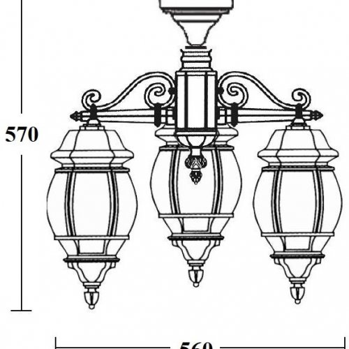 Потолочный светильник уличный Oasis Light AMERICA S 83470SA/3 Bl