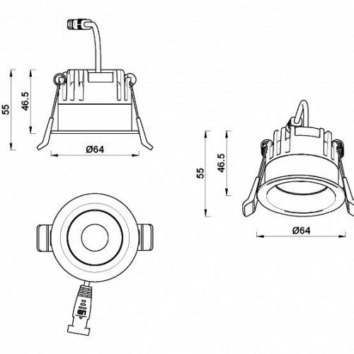 Точечный светильник Mars 107-7W-D64-4000K-24DG-BK