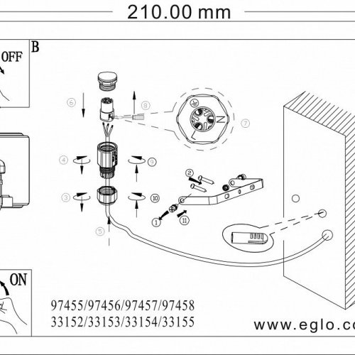 Прожектор светодиодный Eglo Faedo 3 97456
