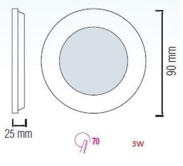 Встраиваемый светодиодный светильник Horoz Slim-3 3W 2700K 056-003-0003