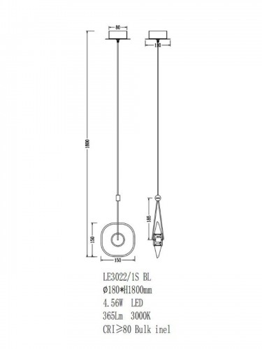Подвесной светильник Illusion LE3022/1S BL