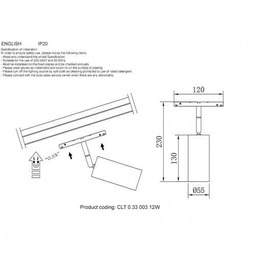 Трековый магнитный светильник Crystal Lux CLT 0.33 003 12W BL TUYA
