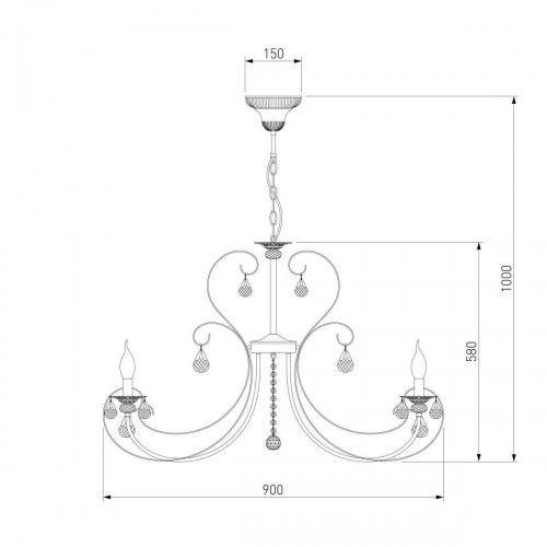 Подвесная люстра Eurosvet Alda 3305/12 латунь/прозрачный хрусталь Strotskis a072112