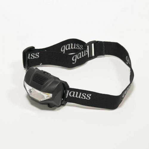 Налобный светодиодный фонарь Gauss от батареек 60х40 100 лм GF306