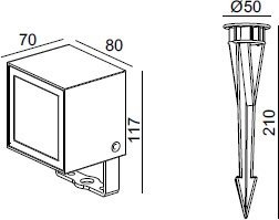 Грунтовый светильник Oasis Light HAMBURG W12639-3K Gr