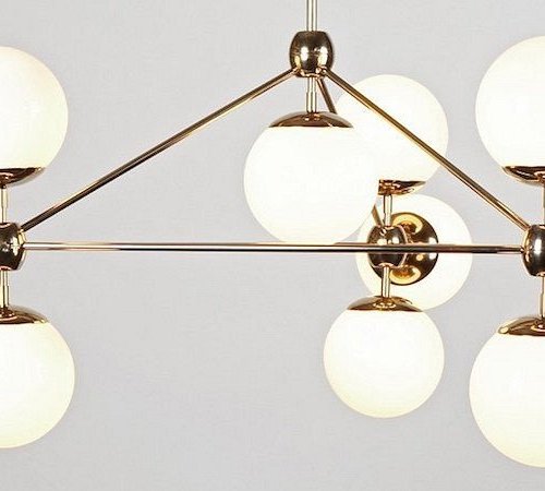 Люстра на штанге Imperiumloft Modo Chandelier White Glass 40,514