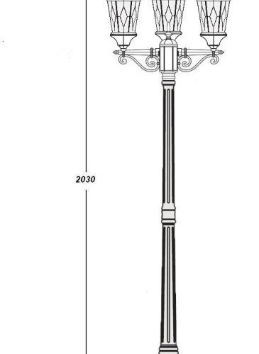 Наземный фонарь ASTORIA 2M 91408MB Gw ромб