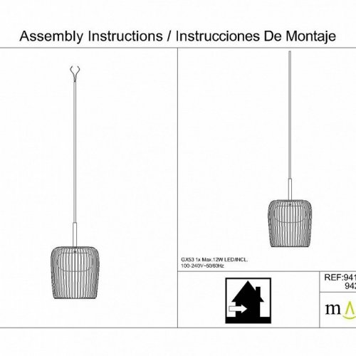 Подвесной светильник Mantra Dubai 9419 (1L)+8514