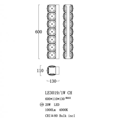 Бра MontBlanc LE3019/1W CH