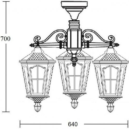 Потолочный светильник уличный Oasis Light ALBORG 79770A/3 02 Bl