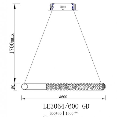 Подвесная люстра Tesla LE3064/600 GD