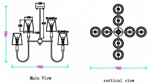 Потолочная люстра MyFar Gabriel MR2430-8P
