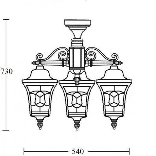 Потолочный светильник уличный Oasis Light VENECIA 2S 91870SA/3 Bl
