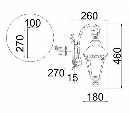 Уличный настенный светильник Maytoni Goiri O029WL-01BZ