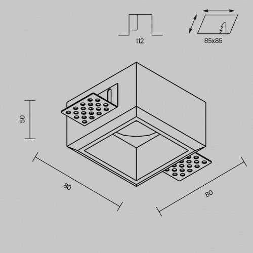 Встраиваемый светильник Maytoni Technical Gyps Modern DL131-GU10-01-W
