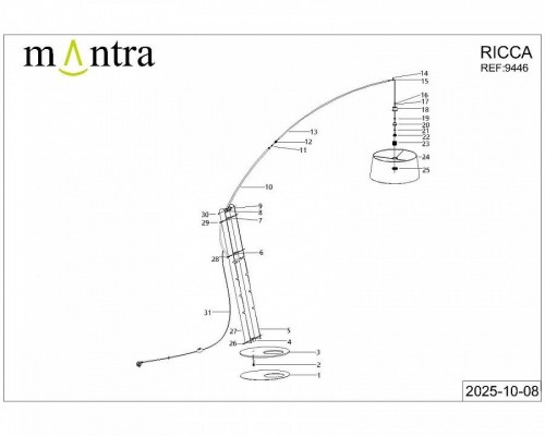 Торшер Mantra Ruti Ricca 9446 Торшер Mantra Ruti Ricca 9446