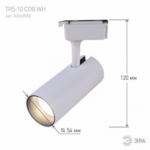 Трековый светодиодный светильник ЭРА TR5-10 COB WH Б0049050