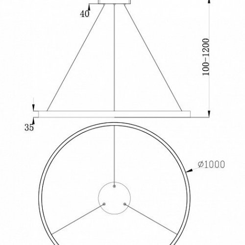 Подвесной светодиодный светильник Maytoni Rim MOD058PL-L54BS4K