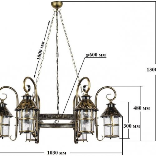 Уличный светильник подвесной Oasis Light CAIOR 1 81570/6/18 st 60 Gb