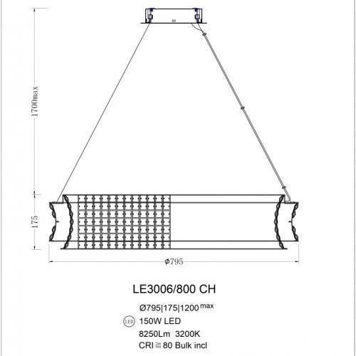 Подвесная люстра Tendre LE3006/800 CH