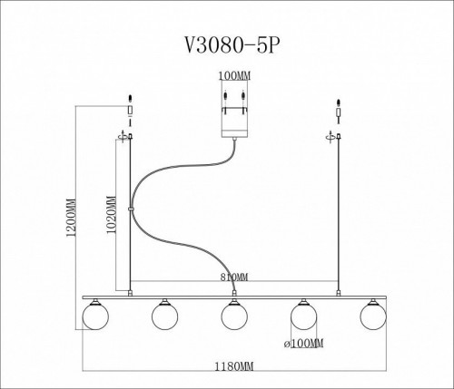 Подвесная люстра Moderli Sector V3080-5P Подвесная люстра Moderli Sector V3080-5P