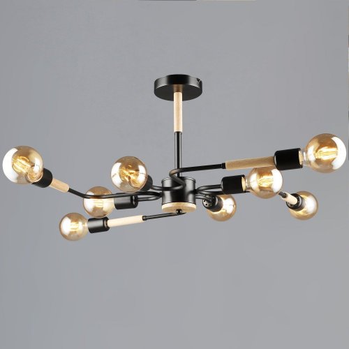 Люстра Reluce 10070-0.3-08 BK+WOOD Люстра Reluce 10070-0.3-08 BK+WOOD