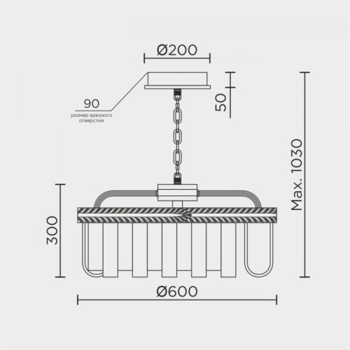 Подвесная люстра  ML.9542.600 GD