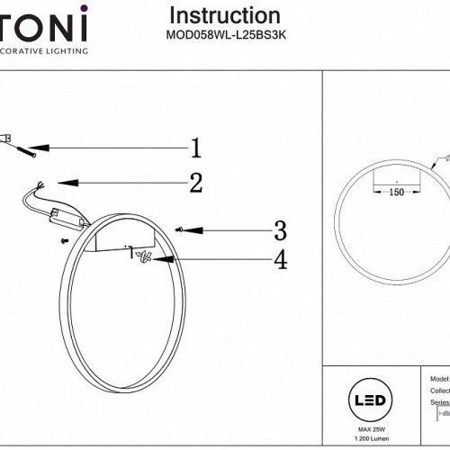 Настенный светильник Maytoni Rim MOD058WL-L25BS3K