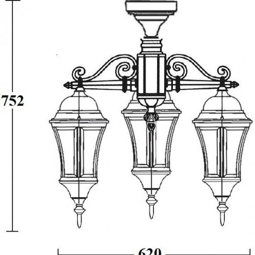 Потолочный светильник уличный Oasis Light ASTORIA 1 L 91370LA/3 cover Bl
