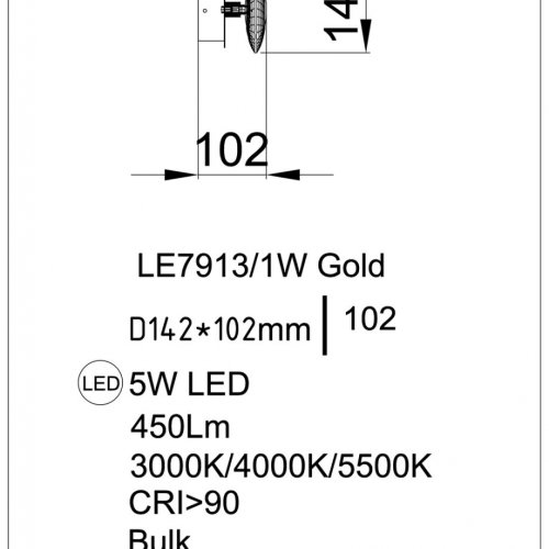Бра Iris LE7913/1W Gold