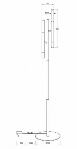 Торшер Maytoni Vigo MOD070FL-02B