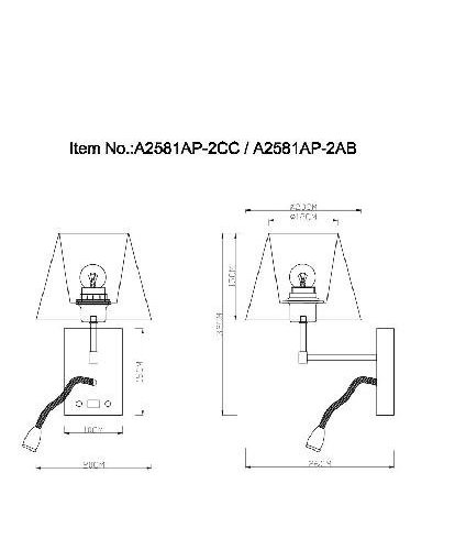 Бра Arte Lamp Elba A2581AP-2AB