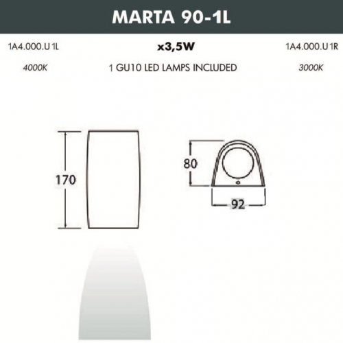 Архитектурная подсветка Marta 1A4.000.000.AXU1L