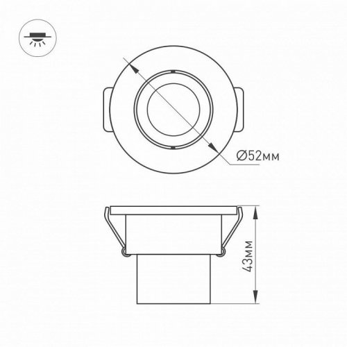 Встраиваемый светильник Arlight Ltm-r52 Ltm-r52WH 3W Day White 30deg