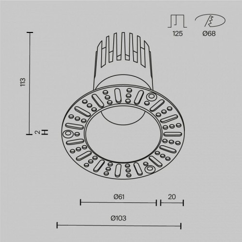 Точечный светильник Maytoni Dip DL122-15W-2.7K-TRS-W