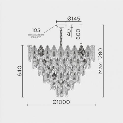 Подвесная люстра  ML.6228.1000 GD