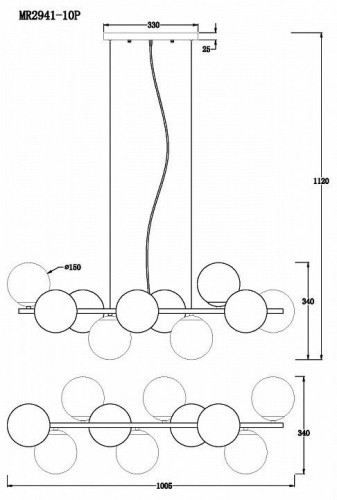 Подвесная люстра MyFar Aerton MR2941-10P Подвесная люстра MyFar Aerton MR2941-10P