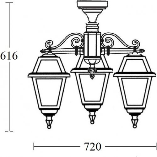 Потолочный светильник уличный FARO-FROST L 91170fLA/3 Bl Потолочный светильник уличный FARO-FROST L 91170fLA/3 Bl
