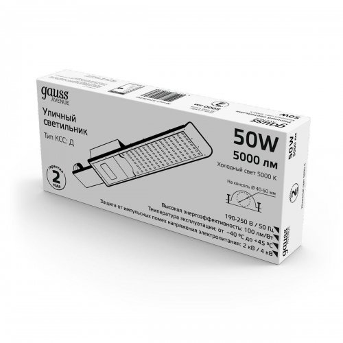 Уличный светодиодный консольный светильник Gauss Avenue 629536350 Уличный светодиодный консольный светильник Gauss Avenue 629536350