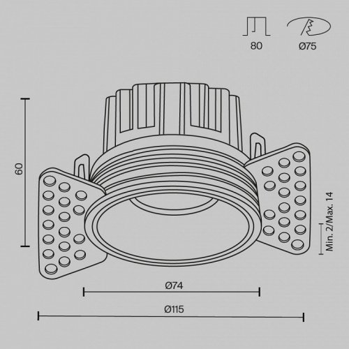 Точечный светильник Round DL058-12W4K-TRS-BS