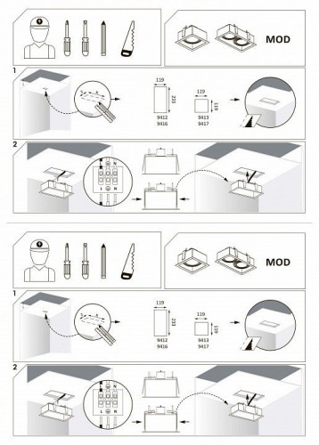 Встраиваемый светильник Nowodvorski Mod 9413
