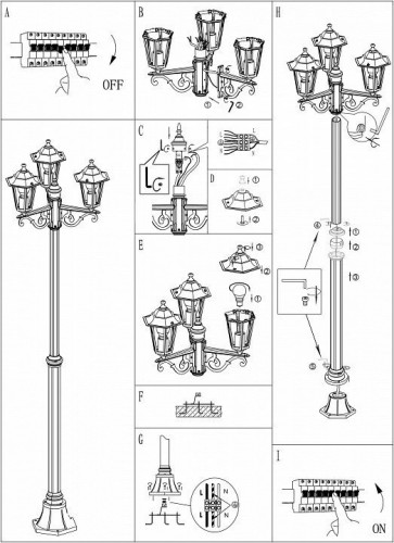 Садово-парковый светильник Eglo Laterna 4 22145