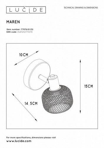 Спот Lucide Maren 77978/01/30