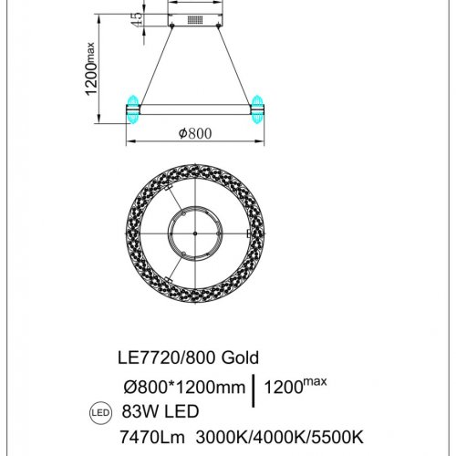 Подвесная люстра Michel LE7720/800 Gold