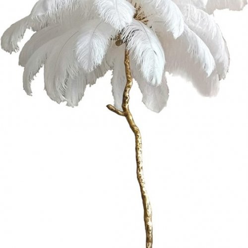 Торшер DeLight Collection Ostrich Feather BRFL5014 white/antique brass
